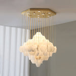 Hexa Alabaster Cascade Chandelier