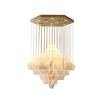 Hexa Alabaster Cascade Chandelier