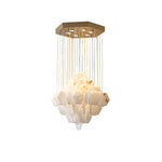 Hexa Alabaster Cascade Chandelier