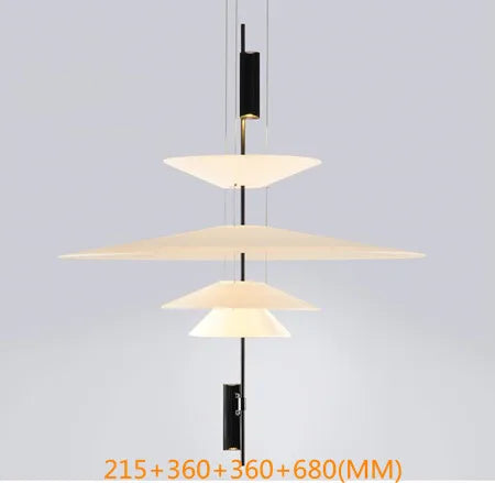 Nordic Flamingo Chandelier: White Light Minimalist Round Lamp for Living, Bed, Dining Room