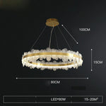 Golden Stainless Steel LED Designer Chandelier for Dining Room