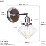 Modern Amber Glass Ball LED Wall Lamp for Home Bedroom Stair Mirror