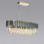 Art Deco Golden Crystal Chandelier LED Hanging Lamp