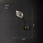 Black Crystal Copper LED Chandelier for Dining Room - Art Deco Hanging Lamp