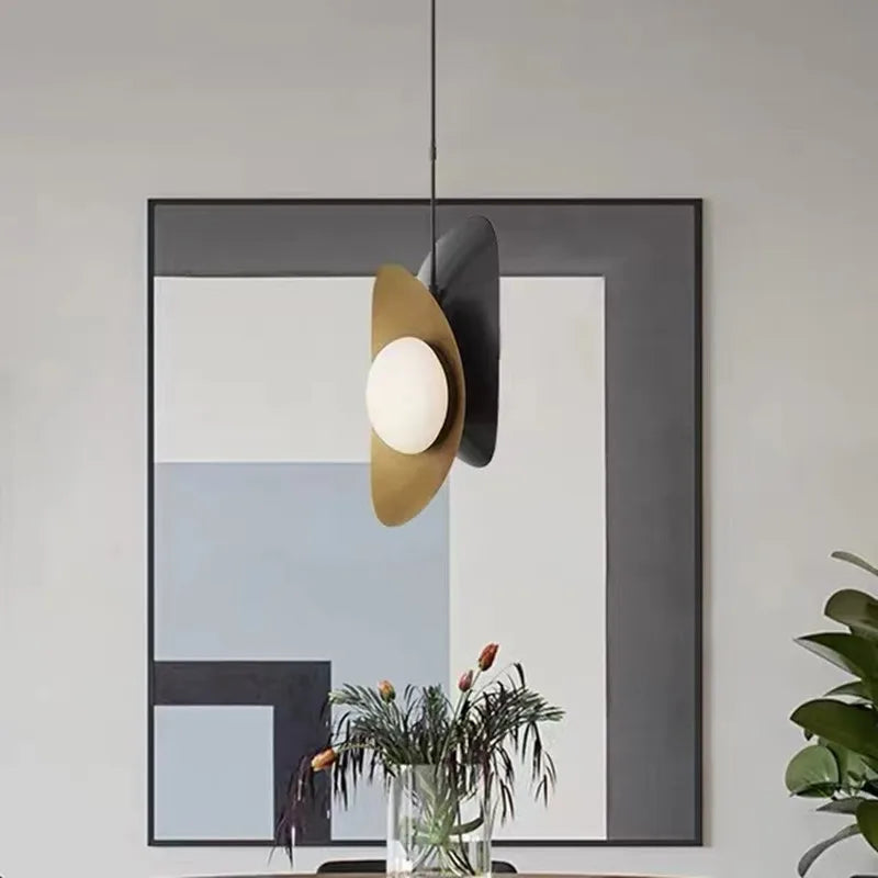 Postmodern Iron Pendant Light with 2 Heads for Home, Kitchen, Dining Room