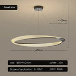 Black Circle Chrome Chandelier for Indoor Living Room Bedroom Kitchen Loft Office Hall