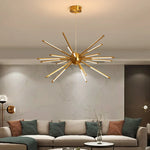 Modern Gold Iron Sputnik Chandelier for Living Room, Bedroom, Dining Room