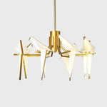 Love Bird Chandelier Lighting - White Gold Designer Lustre for Dining Room