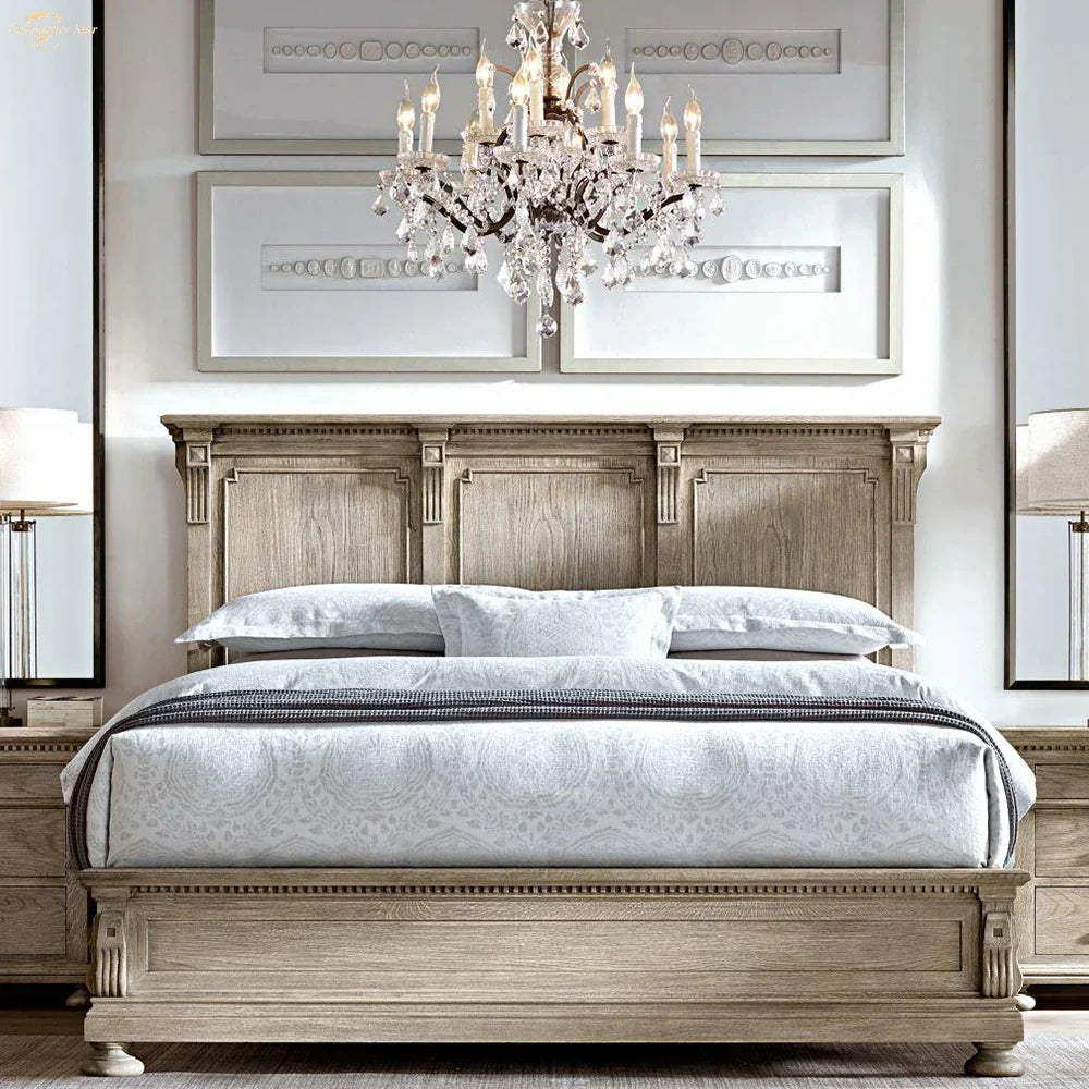 Rococo Iron & Crystal LED Chandelier - Rustic Hanging Pendant Light