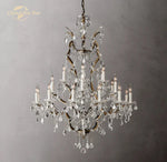 Rococo Crystal & Brass Chandelier: Elegant 19th C. Style for Bedroom & Living Room