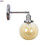 Amber Glass Ball Wall Lights - Modern LED Wall Lamp for Home Bedroom Mirror Stair