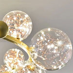 Gold LED Glass Bubble Chandelier for Dining Room and Restaurant