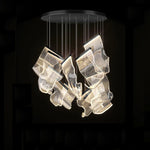 Golden Love Paper Chandelier: Postmodern LED Designer Lighting for Foyer