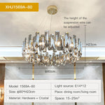 Crystal LED Chandelier for Elegant Living Room, Dining, Bedroom, Kitchen