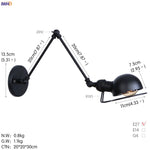 Antique Black Wall Lamp Vintage Industrial Sconce LED Applique Murale