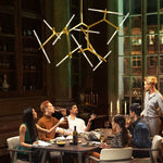 Branch Suspension Pendant Light - Gold Black G9 LED Iron Glass Fixture