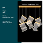 Golden Love Paper Chandelier: Postmodern LED Designer Lighting for Foyer