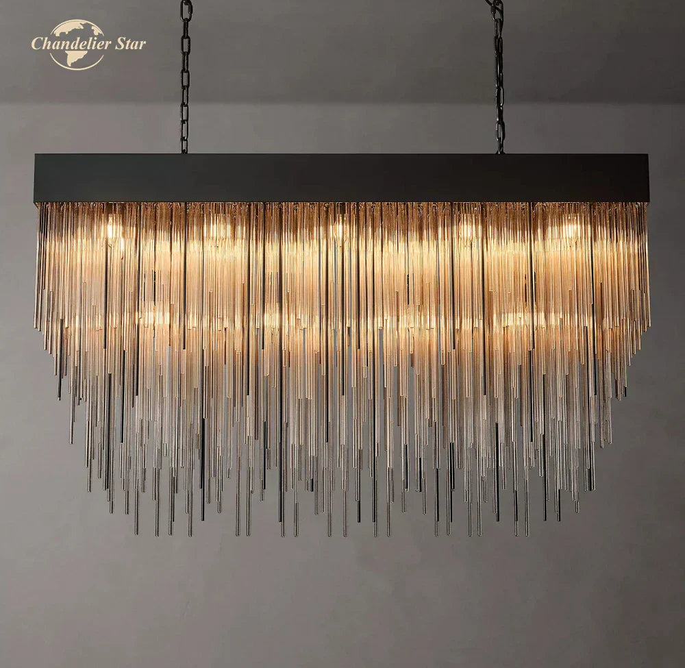 Cascada Rectangular LED Chandelier for Modern Living and Dining Room