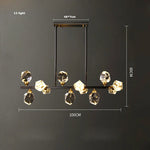 Black Crystal Copper LED Chandelier - Art Deco Hanging Lamp for Dinning Room