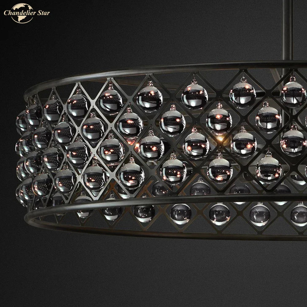 Classic Round Glass LED Chandelier for Home and Hotel Decoration