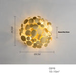 LED Golden Maple Leaves Wall Sconce for Bedroom and Corridor