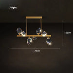 Crystal Copper Round Chandelier: Elegant LED Suspension Lamp for Dinning Room