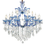 Modern Iron Crystal Glass Chandelier Blue Red Art Deco Lighting