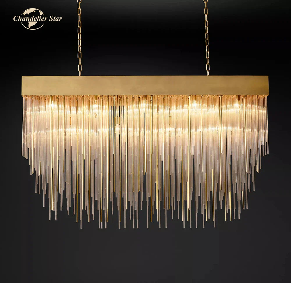 Cascada Rectangular LED Chandelier for Modern Living and Dining Room