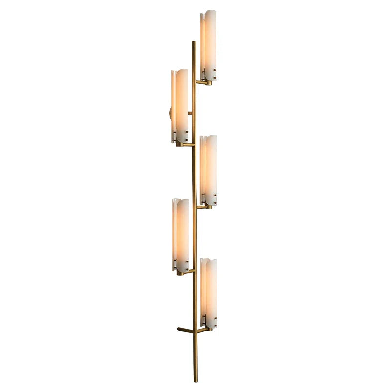 Modern Art Deco LED Wall Sconce Copper Gold White Bedroom Foyer Light