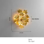 LED Golden Maple Leaves Wall Sconce for Bedroom and Corridor