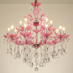 Modern Iron Crystal Glass Chandelier Blue Red Art Deco Lighting