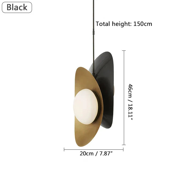 Postmodern Iron Pendant Light with 2 Heads for Home, Kitchen, Dining Room