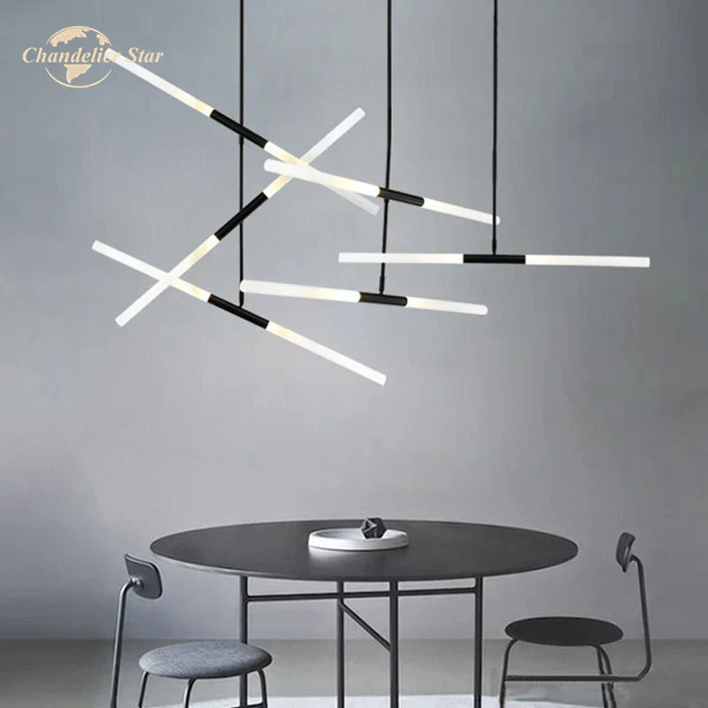 Nordic Iron Glass LED Chandelier Modern Living Room Bedroom Pendant Light