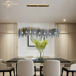 LED Glass Metal Leaf Chandelier: Luxury Postmodern Lighting for Home Decor, Bedroom, Living Room