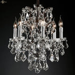 Rococo Iron & Crystal LED Chandelier - Rustic Hanging Pendant Light