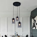 Smoke Grey Glass Chandelier for Living room Bedroom Kitchen Coffee Shop Light