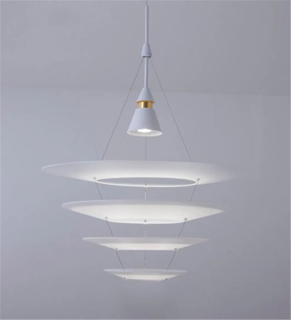 Spiral Acrylic Ring LED Pendant Light - White Nordic Designer Minimalist Lamp