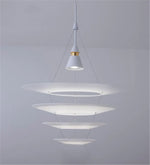 Spiral Acrylic Ring LED Pendant Light - White Nordic Designer Minimalist Lamp