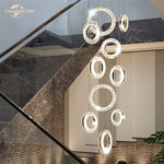 LED Crystal Chandelier Stainless Steel Pendant Light for Living Room