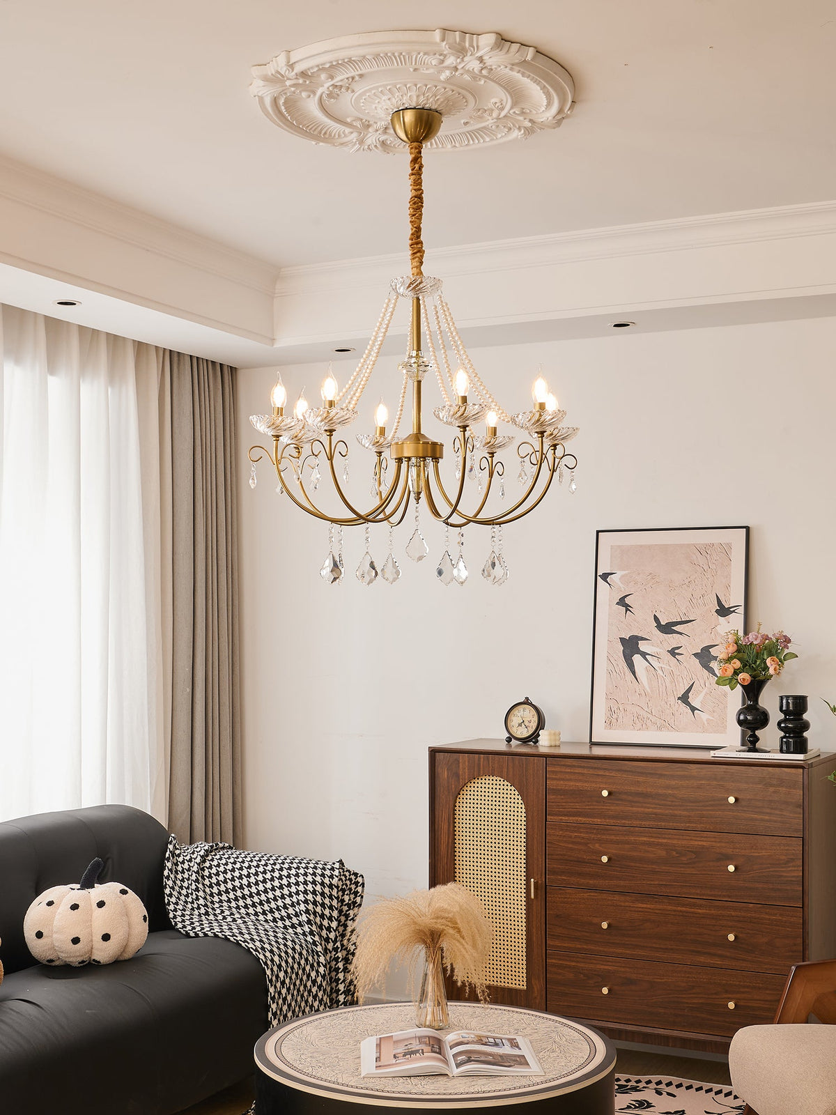 Imperial Pearl Crystal Chandelier