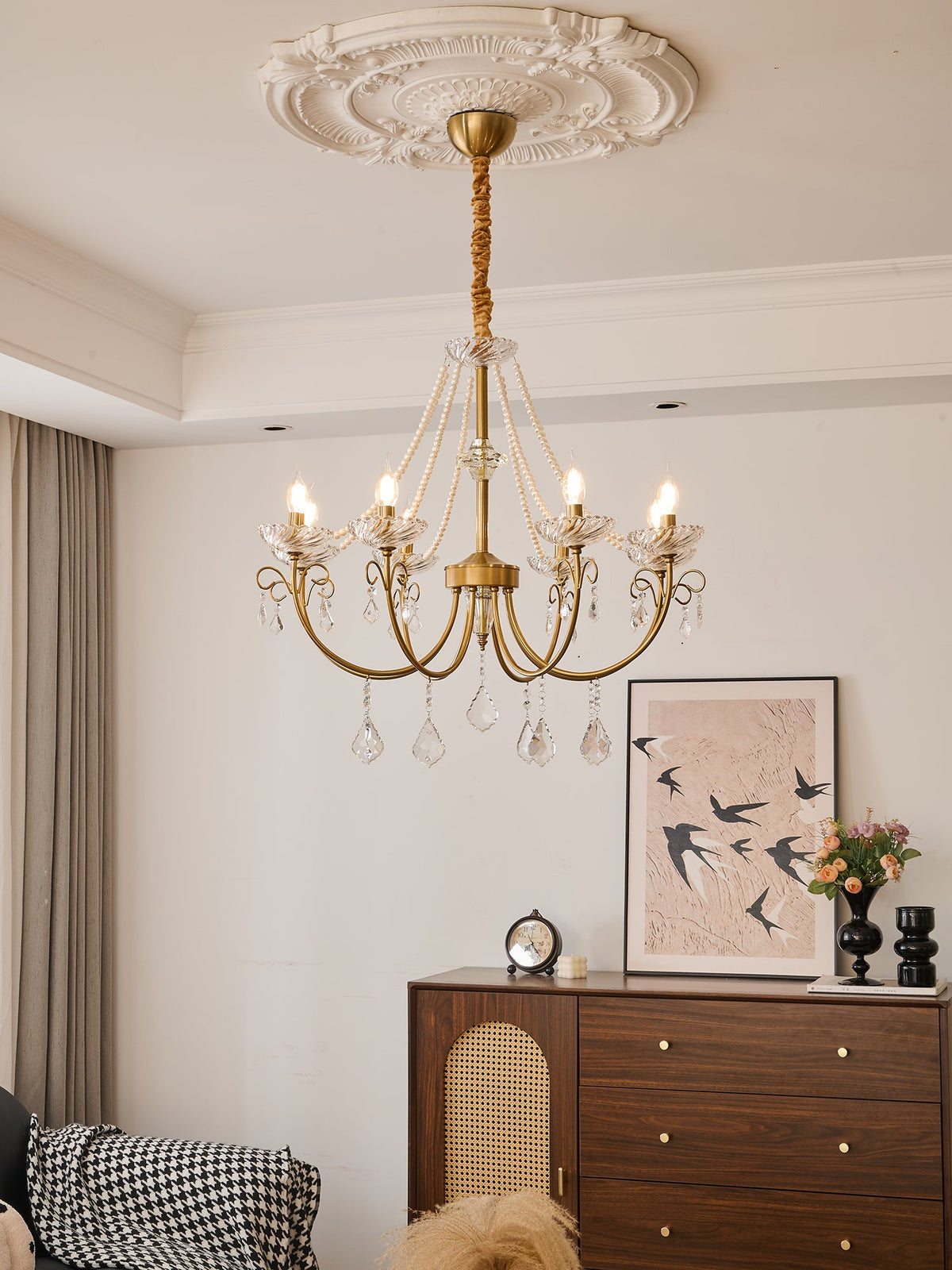 Imperial Pearl Crystal Chandelier