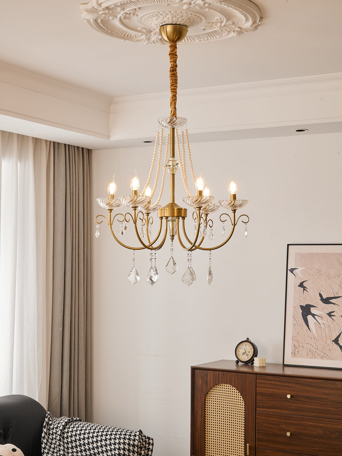 Imperial Pearl Crystal Chandelier
