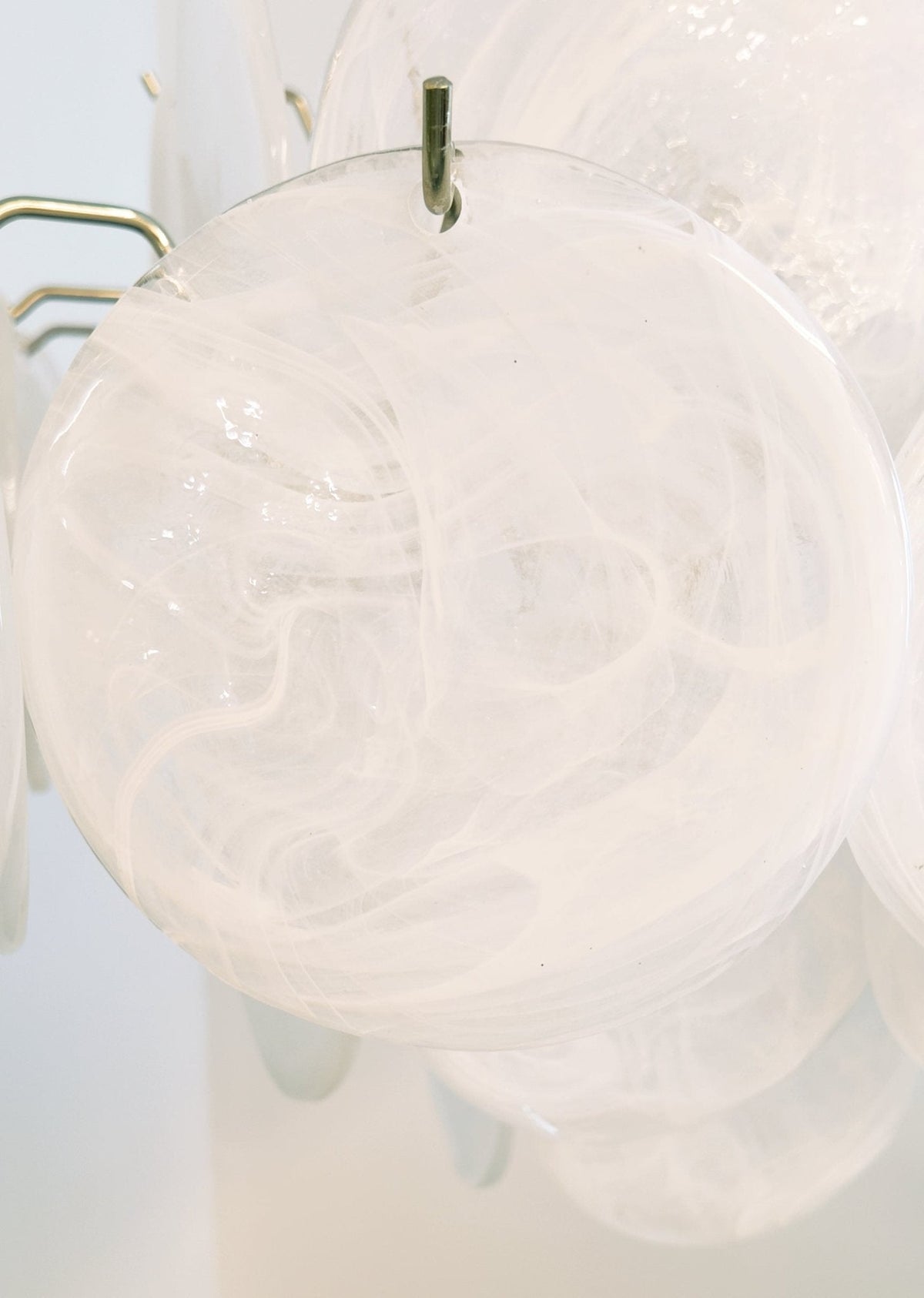 Isadora Murano White Disc Chandelier