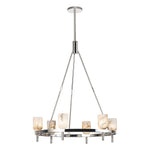 Lucian Six Light Chandelier Polished Nickel/Alabaster