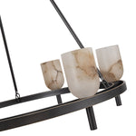 Lucian Six Light Chandelier Urban Bronze/Alabaster