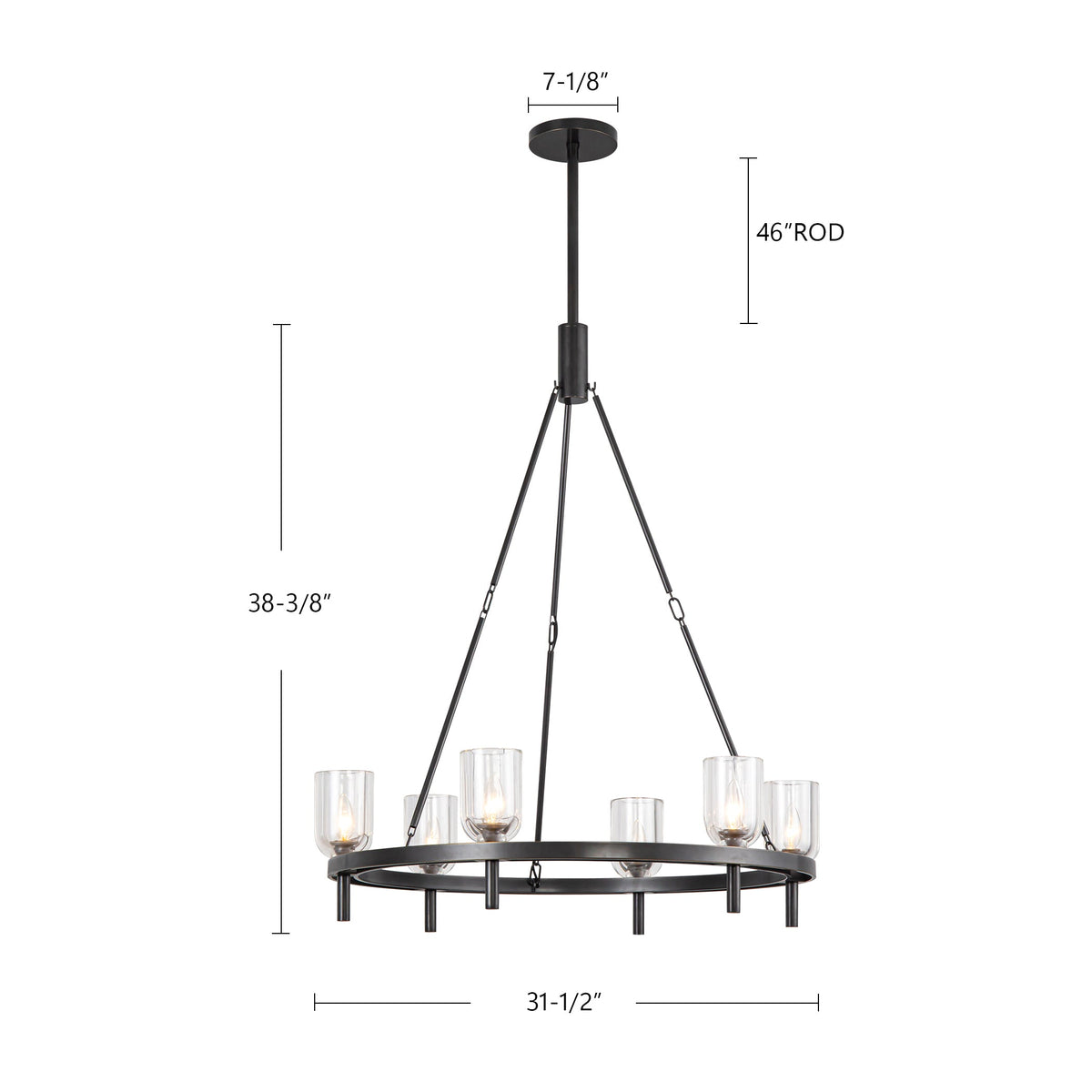 Lucian Six Light Chandelier Polished Nickel/Alabaster