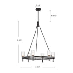 Lucian Six Light Chandelier Urban Bronze/Alabaster