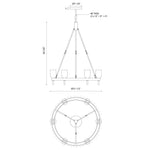 Lucian Six Light Chandelier Urban Bronze/Alabaster