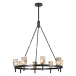 Lucian Eight Light Chandelier Urban Bronze/Alabaster