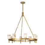 Lucian Eight Light Chandelier Vintage Brass/Alabaster